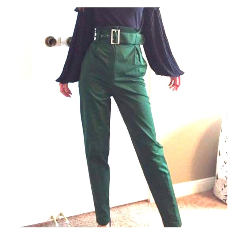 Green high waisted pants